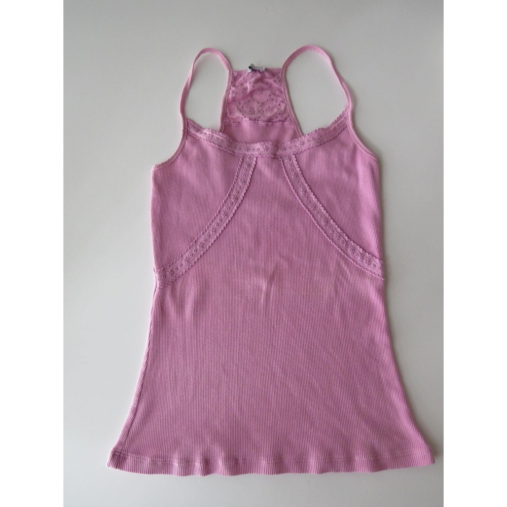 Vintage Italian Intimisismi Pink Racerback Camisole Eyelet Lace Details, 2000s